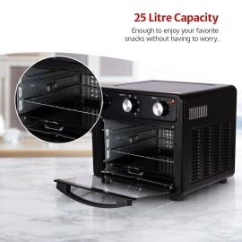 Pigeon Air Fryer Oven 25L 2-in-1 Appliance (OTG + Airfryer) 1400 Watts Air Fry, Bake, Broil, Toast, Defrost (Black) Without Rotisserie Pigeon Air Fryer Oven 25L 2-in-1 Appliance (OTG + Airfryer) 1400 Watts Air Fry, Bake, Broil, Toast, Defrost (Black) Without Rotisserie