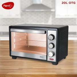 Pigeon Electric Oven 20 Liters OTG with Grill and Rotisserie, Oven Toaster and Grill for Grilling and Baking Cakes (Grey)