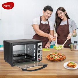 Pigeon Electric Oven 20 Liters OTG with Grill and Rotisserie, Oven Toaster and Grill for Grilling and Baking Cakes (Grey)