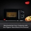 Pigeon 20L Nano Wave Solo Microwave Oven | 700 Watts | 5 power levels (Re-Heat, Pop, Cook, Steam, Defrost - SKSMWO20L) Black
