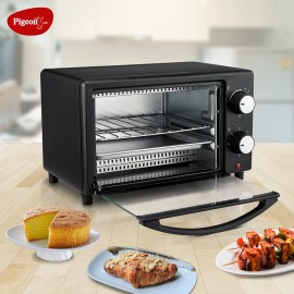 Pigeon Oven Toaster Grill 9 Liters OTG without Rotisserie for Oven Toaster and Grill for grilling and baking Cakes (Grey)