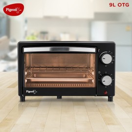 Pigeon Oven Toaster Grill 9 Liters OTG without Rotisserie for Oven Toaster and Grill for grilling and baking Cakes (Grey)