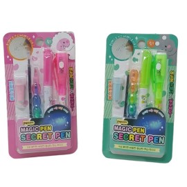 3 in 1 Set with Invisible Pen, Multi Crayon Pencil and Pen