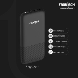 Frontech 10000MAH Polymer Battery Power Bank - PB-017, Black