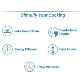 Pigeon Storm 5 Litre Induction Bottom Pressure Cooker (Aluminium)