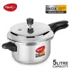Pigeon Inox Stainless Steel 5 Litre, Induction Base Pressure Cooker, Outer Lid,Silver