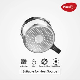 Pigeon Stainless Steel Pressure Cooker Combo with Induction Base, Outer Lid 2 liter and 3 liter