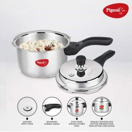 Pigeon Stainless Steel Pressure Cooker Combo with Induction Base, Outer Lid 2 liter and 3 liter