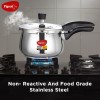 Pigeon Inox Pro Stainless Steel 5 Liter Pressure cooker with Glass lid (Induction and Gas stove compatible)