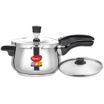 Pigeon Inox Pro Stainless Steel 5 Liter Pressure cooker with Glass lid (Induction and Gas stove compatible)