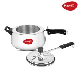 Pigeon Mila 5 Ltr Aluminium With Induction Base Pressure Cooker (Inner Lid, Silver)
