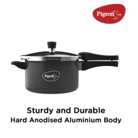 Pigeon Hard Anodized Pressure Cooker Titan 2.5 Liter with Induction Bottom