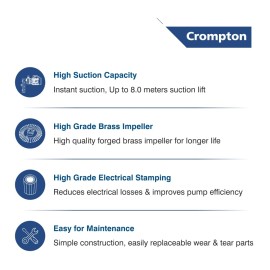 Crompton Mini Samudra II Residential Water Pump Self Priming Regenerative 0.5 HP Single Phase