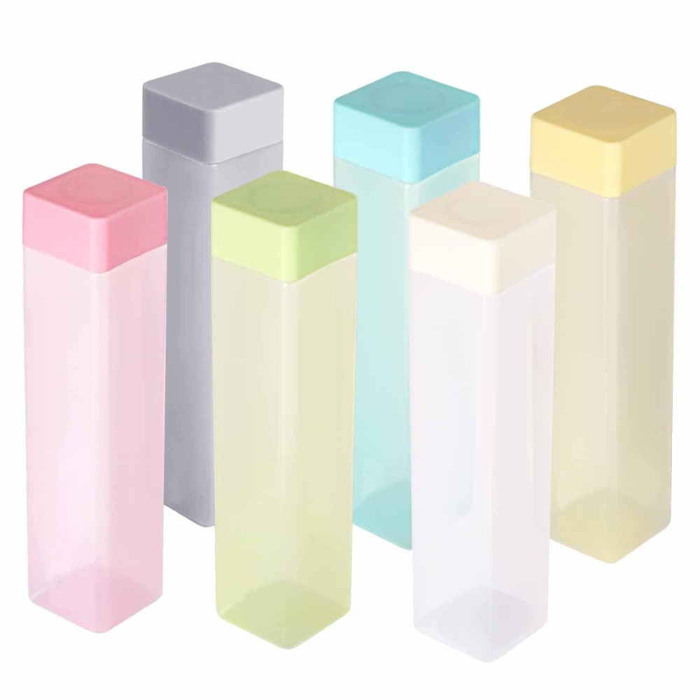Large Capacity Plastic Water Bottle Set of 6 Square Bottle (940ml each)