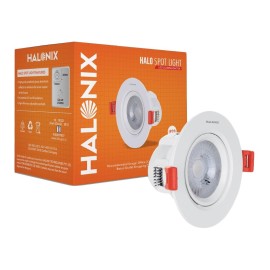 Halonix 9W 2700K Yellow Adjustable Halo led Spot Light Compact Design with 120° Beam Angle Recessed Down Light for False Ceiling Cutout - 3.3 inch Pack of 1
