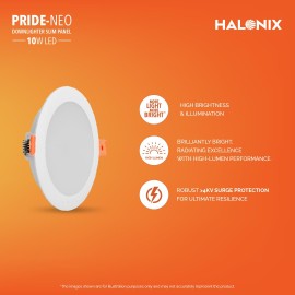 Halonix Ace 12W 6500K Cool White Recess Round led downlighter Pack of 2 Cut Out: 6 inch LED Ceiling Light for Home and Hall