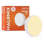 Halonix Polycarbonate 15W Warm White Yellow Orion Round Led Rimless Surface Downlighter Led Ceiling Light for Home, Shop and Office Pack of 1, Warm White Yellow