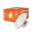 Halonix Kornet 5.5-Watt Concealed downlighter Junction Box Downlighter Cut Out- 3 inch Surge Protection - Upto 4 KV (Pack of 1, White), Polycarbonate
