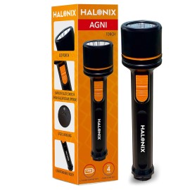 Halonix Plastic 3W Add-On Agni Rechargeable Emergency Led Torch with USB Charging, High Beam-Low Beam Feature