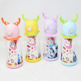 Transparent Sipper Deer Water Bottle in Deer Design & Different Colour