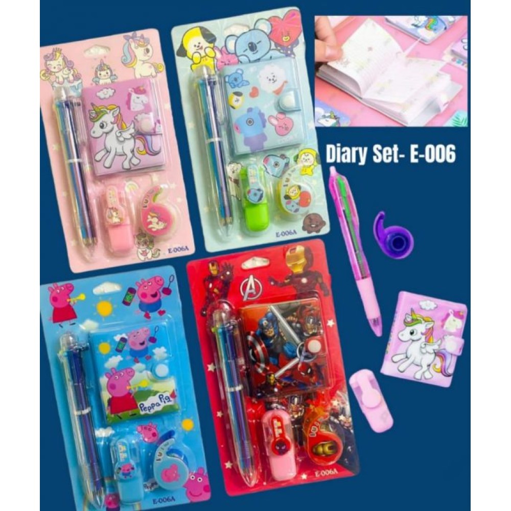 5 in 1 Diary with Multicoloured Pen Set