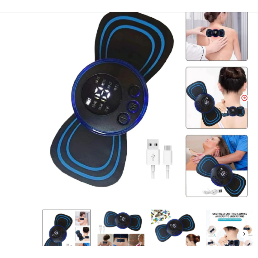 Portable USB Neck Massager Electric Neck Massager, Enhancer Mini Cervical Massager EMS Lymphatic Drainage Massage with Cable