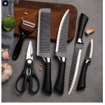 Stainless Steel Knife Set With Chef Peeler And Scissor (6 Pieces)