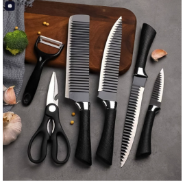 Stainless Steel Knife Set With Chef Peeler And Scissor (6 Pieces)