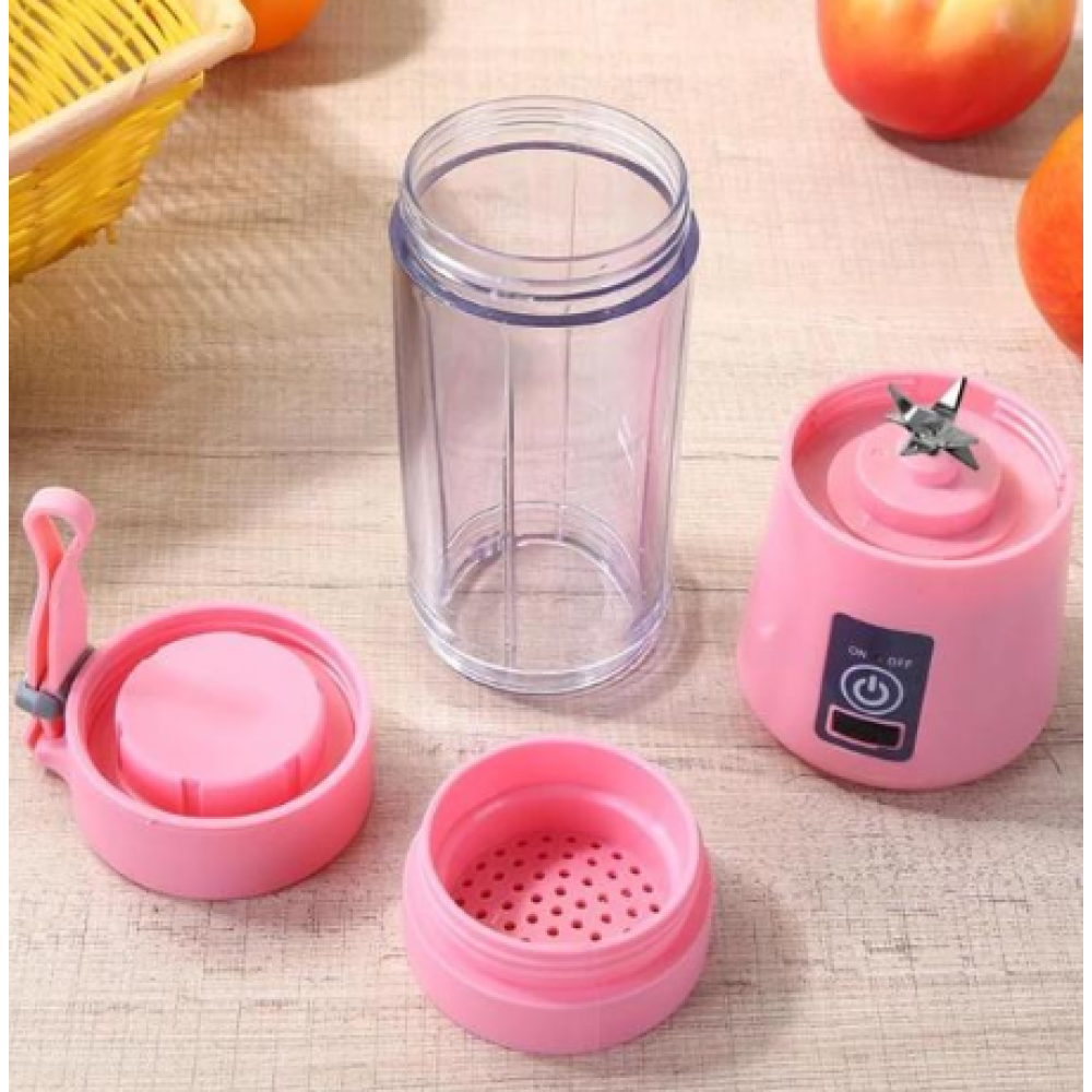 Multi-Purpose Portable USB Electric Juicer 6-Blades, Protein Shaker, Blender Mixer Cup (380 ml)