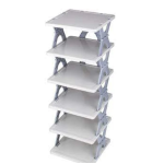 Smart Shoe Rack with 6 Layer Shoes Stand Multifunctional Entryway Foldable & Collapsible Door Shoe Rack Free Standing Heavy Duty Plastic Shoe Shelf Storage Organizer Narrow Footwear Home (Mix Color)