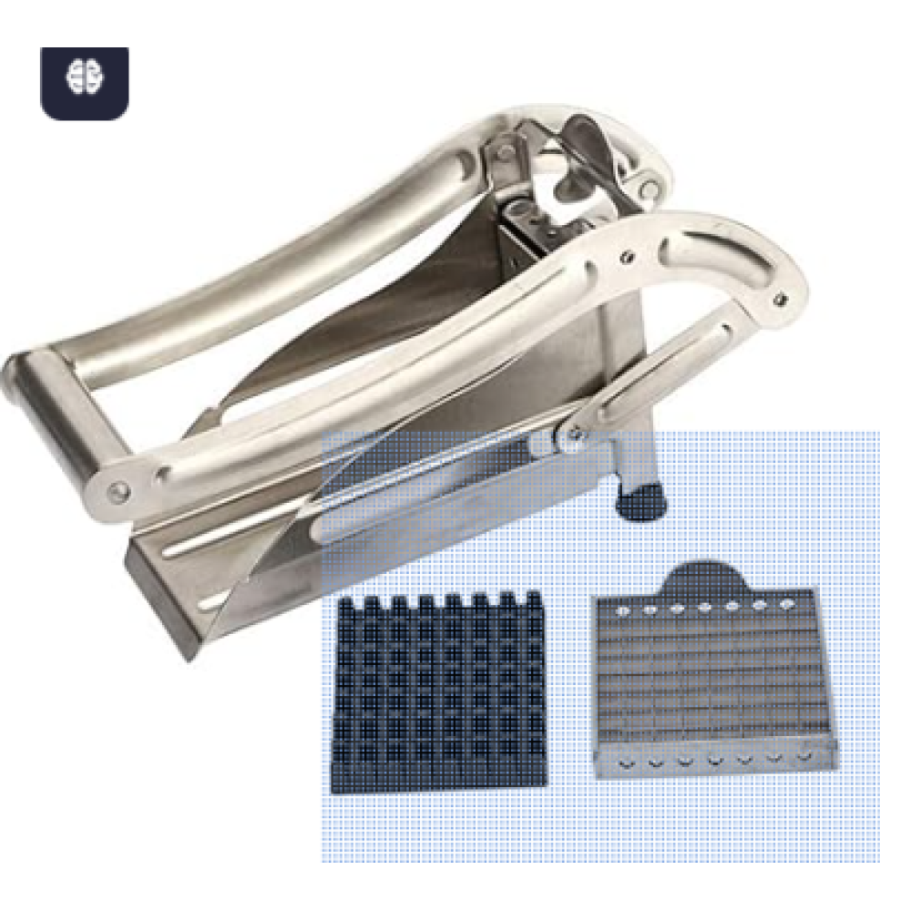 Stainless Steel French Fries Potato Chips Strip Cutting Cutter Machine Maker Slicer Chopper (Pack of 1)