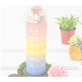 Plastic Colorful Motivational Water Bottle with Straw (750ml)