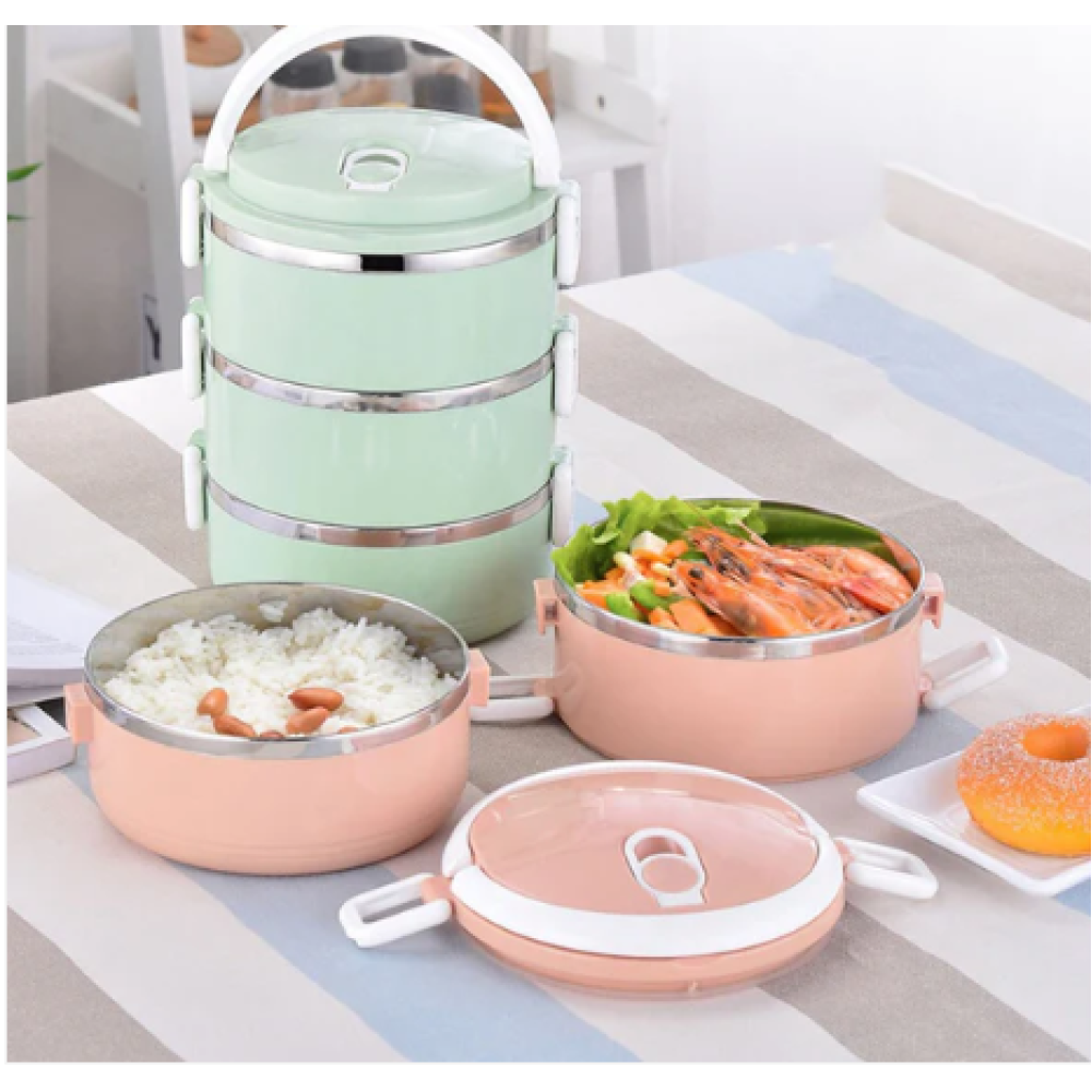 Multi Layer Stainless Steel Hot Lunch Box (3 Layer)