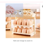 Foldable Egg Tray 24 Grid Egg Storage Box, 3 Layer Flip Type Egg Rack, Refrigerator Storage Container