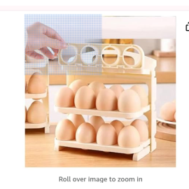 Foldable Egg Tray 24 Grid Egg Storage Box, 3 Layer Flip Type Egg Rack, Refrigerator Storage Container
