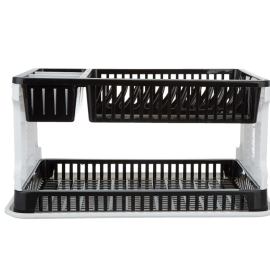 Plastic Tiered Shelf Floor Mount Kitchen Organizer Rack With Water Storing Tray (Assorted)