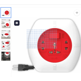 Fybros Fusion 2 Pin Extension Cord, Extension Box, Power Strip with International Sockets Extension Board,6 AMP Output,2 Year Warranty, 5 Meter Heavy Duty Cable, Surge and Spike Guard