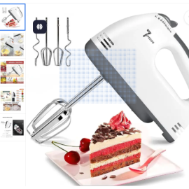 Hand Mixer With 4 Pieces Stainless Blender,Bitter For Cake/Cream Mix, Egg Beater, Food Blender, Beater For Kitchen Stirrer-260W