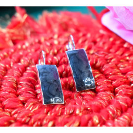 Black Rectangular Bar Dangle Earrings