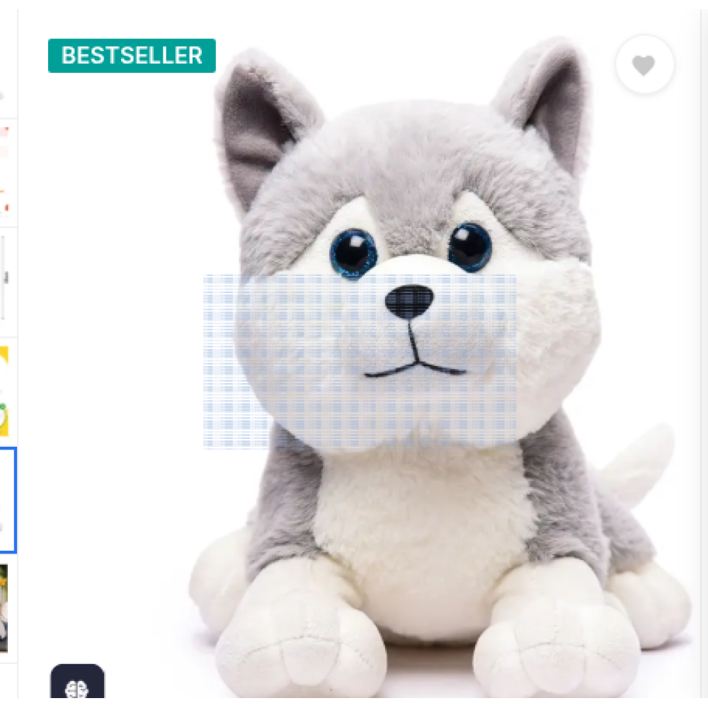 Big Size Plush Husky Dog Stuffed Animal Soft Toy, Gifts for Kids and Adult - 40 cm  (Grey)