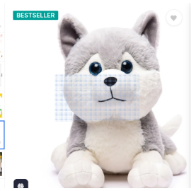 Big Size Plush Husky Dog Stuffed Animal Soft Toy, Gifts for Kids and Adult - 40 cm  (Grey)