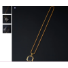 Square Double Sided Black Pendant & Gold Round Chain