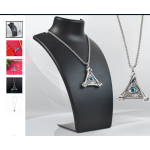 Silver Plated Vintage Evil Eye Protection Triangle Pendant With Necklace (1Pc)