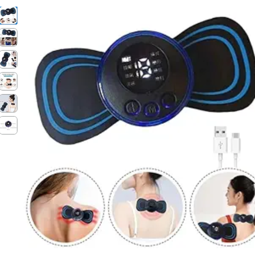 Portable USB Neck Massager Electric Neck Massager, Enhancer Mini Cervical Massager EMS Lymphatic Drainage Massage with Cable