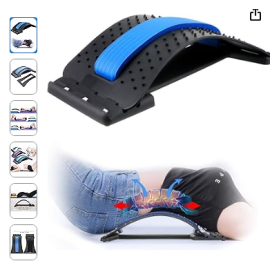 Multi-Level Back Stretcher Posture Corrector Device for Back Pain Relief with Back Support Mate Magic Back Stretching Massage (Multicolor)