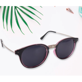 Pink UV Protected Round Sunglasses, classic Sunglasses for Men & Women, Lightweight