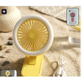 Portable Rechargeable Mini Table Fan With Led Light (1 Pc)
