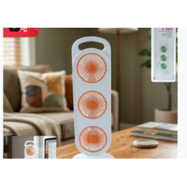 Portable 3 In 1 Design Triple Head Table Fan (1 Pc)