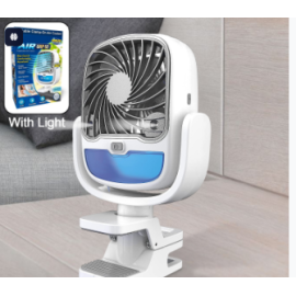 Air Portable Fan Grip Go 3 Speed Small Fan Great Stroller Fan Travel Or Desk Fan Cordless Personal Evaporative Air Cooler Universal Clamp For Indoor Outdoor Use 360 Degree Head Swivel Led Color Changing Light