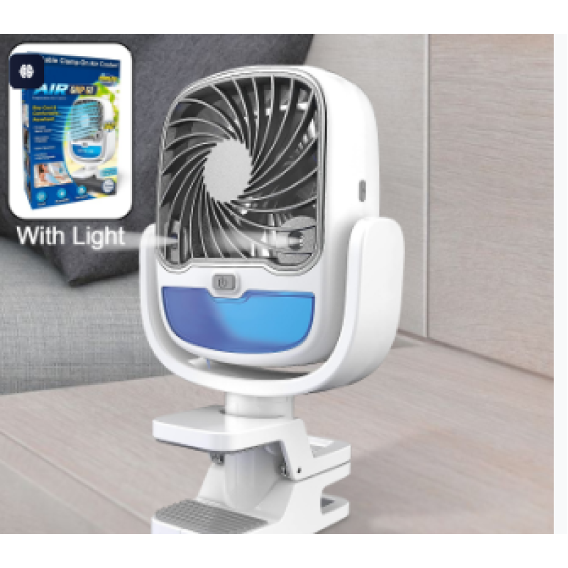 Air Portable Fan Grip Go 3 Speed Small Fan Great Stroller Fan Travel Or Desk Fan Cordless Personal Evaporative Air Cooler Universal Clamp For Indoor Outdoor Use 360 Degree Head Swivel Led Color Changing Light